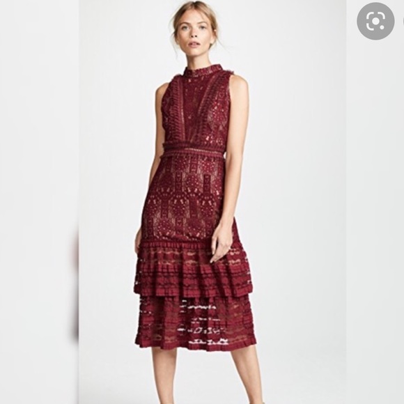 Endless Rose Lace Mock Neck Midi Dress - Picture 9 of 16